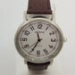 Silver base metal  fashion watch with large numbers and brown strap